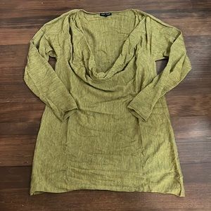 Eileen Fisher green alpaca cowl neck top